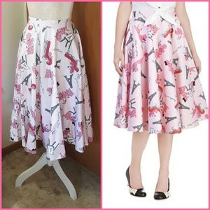 EUC Modcloth Eiffel For You, Paris Skirt Poodles S